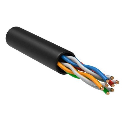 Кабель связи витая пара U/UTP 5E 4х2х24AWG LDPE черн. (уп.305м) РФ/С ITK LC3-C5E04-139-S-R