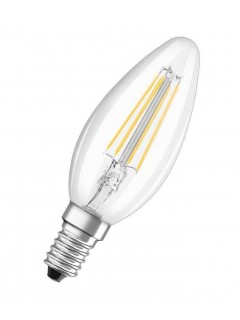 Лампа светодиодная филаментная Retrofit 4Вт B прозрачная 4000К нейтр. бел. E14 470лм 220-240В угол пучка 300град. (замена 40Вт) OSRAM 4058075437142