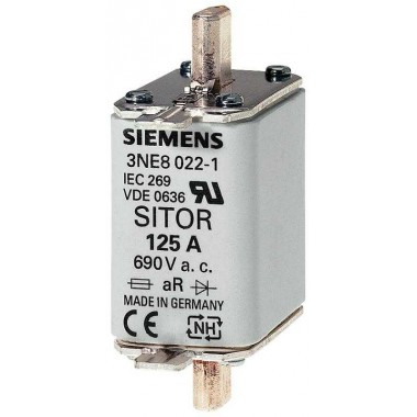 Вставка плавкая SITOR 125А AC 690В (DIN 43620 типоразмер 00) Siemens 3NE80221