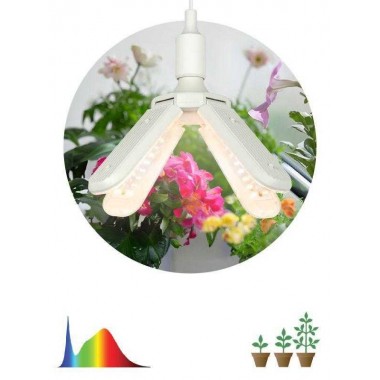 Лампа светодиодная FITO-36W-Rа90-E27-FOLD 36Вт Е27 4-лепестковая для растений полноспектральная Эра Б0061430