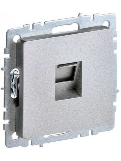 Розетка компьютерная СП RJ45 кат.6 BRITE РК11-БрА алюм. IEK BR-K10-2-K47