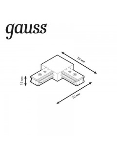 Коннектор Track однофазный для трековых шинопроводов угловой (L) черн. GAUSS TR107