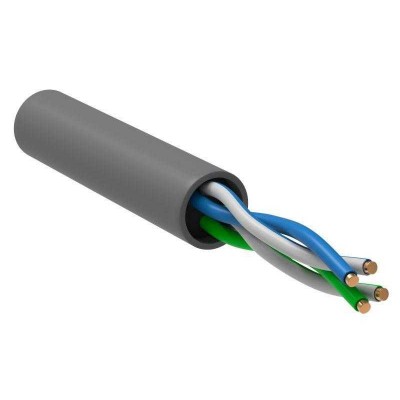 Кабель связи витая пара U/UTP 5E 2х2х24AWG PVC сер. (уп.305м) РФ/С ITK LC1-C5E02-111-S-R