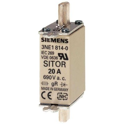 Вставка плавкая SITOR категория GR DIN 43620 40А AC 690В (типоразмер 000) Siemens 3NE18020