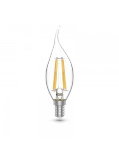 Лампа светодиодная филаментная Basic Filament 5.5Вт свеча на ветру 4100К Е14 530лм (уп.3шт) GAUSS 1041126T
