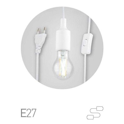 Светильник для растений FITO-Holder под лампу Е27 с проводом 3м и выключателем для фитоламп Эра Б0061585