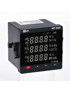 Мультиметр цифровой МТ-96D 3ф вх. 100В 1А RS-485 96х96мм LED-дисплей DEKraft 51423DEK