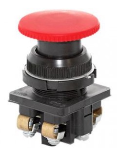 Выключатель кнопочный КЕ-191 У2 исп.3 красн. 2р гриб без фиксации IP54 10А 660В Электротехник ET513160