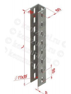 Стойка монтажная СТ50-60-3.0 УХЛ1 (S=3.0мм) усилен. гор. цинк КЭМЗ 473 500608 19