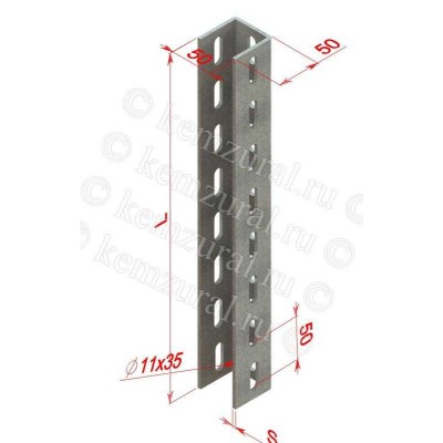 Стойка монтажная СТ50-60-3.0 УХЛ1 (S=3.0мм) усилен. гор. цинк КЭМЗ 473 500608 19