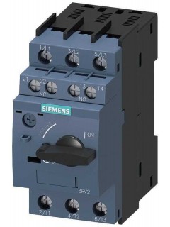 Выключатель автоматический для защиты электродвигателя типоразмер S00 класс 10 рег. расцепитель перегрузки 5.5...8А уставка расцепителя макс. тока 104А винт. клеммы стандартн. с фронтальным блок-контактом 1NO+1NС Siemens 3RV20111HA150BA0