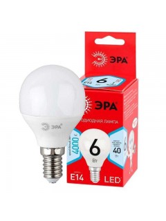 Лампа светодиодная RED LINE LED P45-6W-840-E14 R 6Вт P45 шар 4000К нейтр. бел. E14 Эра Б0052443