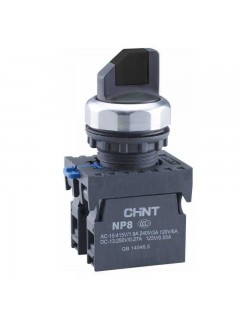 Переключатель с возвратом NP8-10X/22 без подсветки черн. 1НО IP65 (R) CHINT 578776