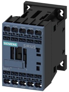 Контактор вспомогательный для применения на ж/д 3НО+1НЗ 24–34В DC 07–125 US со встроенным варистором типоразмер S00 пружинная клемма подходит для выходов ПЛК Siemens 3RH21312XB400LA2