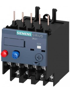 Реле перегрузки 0.45...0.63А для защиты электродвигателя типоразмер S00 класс 10 главная цепь: подключ. кабелей с кольц. кабельн. наконечн. вспом. цепь: подключ. кабелей с кольц. кабельн. наконечн. сброс: ручной-авто Siemens 3RU21160GJ0