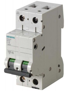 Выключатель автоматический модульный 2п (1P+N) C 50А 6кА 400В Siemens 5SL65507