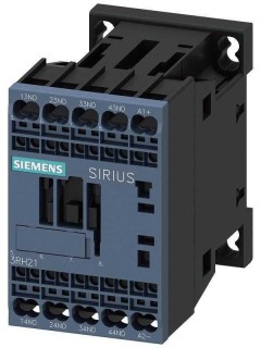 Контактор вспомогательный согласующий контакты 4НО номинальное напряжение цепи управления 24В DC 0.85... 1.85 US со встроенным диодом типоразмер S00 пружинные клеммы Siemens 3RH21402VB40