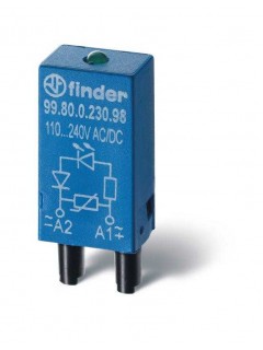Модуль индикации и защиты LED + диод ( + A1) 6...24В DC красн. FINDER 9980902490