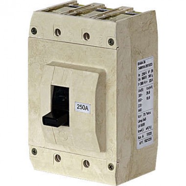 Выключатель автоматический 3п 100А ВА04-36-341816-20 УХЛ3 660В 1/3/5 - шина; 2/4/6 - кабель без каб. наконечн.; устр. для блок. полож. вкл./выкл. Контактор 1021299