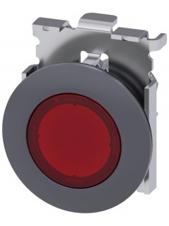 Элемент светового индикатора с красн. рассеивателем 30мм кругл. металл матов. плоское фронтальное кольцо Siemens 3SU10610JD200AA0
