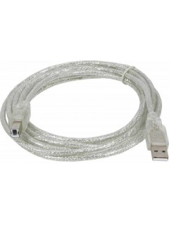 Кабель USB A(m) USB B(m) 3м прозр. NINGBO 841867