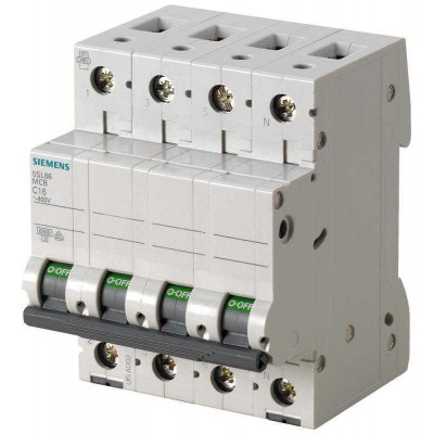 Выключатель автоматический модульный 4п (3P+N) C 0.5А 6кА 400В Siemens 5SL66057