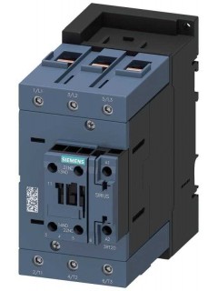 Контактор 3п кат. 24В DC 1НО+1НЗ 45кВт AC-3 400В типоразмер S3 с встроен. варистором винтов. зажимы возможно управление напрямую от 2А выходов ПЛК Siemens 3RT20461KB40