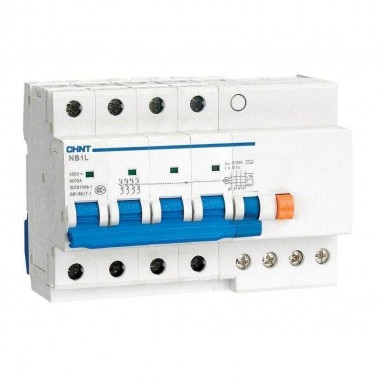 Выключатель автоматический дифференциального тока 4п C 50А 100мА тип AC 6кА NB1L-63 4P C50 (R) CHINT 198414