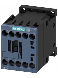 Контактор 3п 12А кат. 600В AC 1НО 55кВт AC-3 400В типоразмер S00 винтов. зажим Siemens 3RT20171AT61
