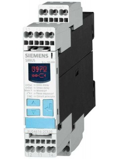 Реле контроля чередования фаз с возможностью коррекции для 3-ф с N-проводником 3X 160 до 690В AC 50 до 60Гц выпадения фазы падения и превышения напряжения 160-690В гистерезис 1-20В задержка откл. 0-20с пруж. клеммы Siemens 3UG46182CR20
