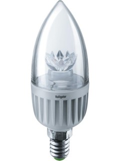 Лампа светодиодная 71 854 NLL-C37-7-230-2.7K-E14-CL 7Вт свеча 2700К тепл. бел. E14 500лм 220-240В Navigator 71854