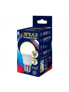 Лампа светодиодная LED-A60 13W/3000K/E27/FR PLP01WH Яркая 13Вт матовая 3000К тепл. бел. E27 (упак. картон) Uniel UL-00005030