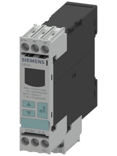 Реле контроля тока электронное 22.5мм от 0.1 до 10А AC/DC превыш. и пониж. 24В AC/DC DC и AC 50 до 60Гц и задержка всплеска 0.1 до 20с гистерезис 0.01 до 0.5А 1 перекидн. контакт с или без лога ошибок винт. клеммы Siemens 3UG46221AA30