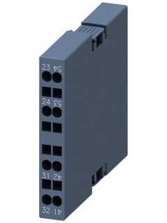 Модуль блок-контактов для электроники боковой 1НО+1НЗ для контакторов коммутации электродвигателей типоразмер S00 пружинные клеммы din en 50012 и din en 50005 Siemens 3RH29112DE11