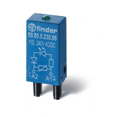 Модуль индикации и защиты LED + диод ( + A1) 110...220В DC зел. FINDER 9980922099