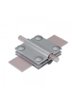 Соединитель заземляющий 4SZ-D5-12-D10-20-B40 INOX304 для прутка d5-12мм стержня d10-20мм полосы до 40мм с 4 пластинами нерж. сталь КМ MA0350