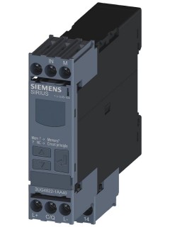 Реле контроля цифровое контроль тока 225мм для IO-Link 0.05-100 A AC/DC повыш. и пониж. ток гистерезис 0.01-50А время задержки пуска время задержки срабатывания 1 перекл. контакт винтовой зажим Siemens 3UG48221AA40