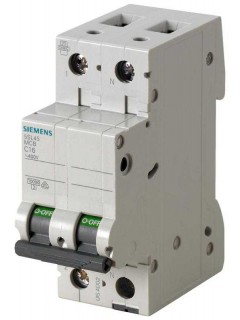 Выключатель автоматический модульный 2п (1P+N) 10кА C2 Siemens 5SL45027