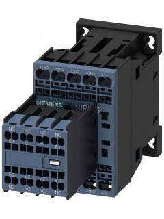 Контактор вспомогательный 4NO+4НЗ DC 24В типоразмер S00 пружинные клеммы заменяемый блок доп. контактов Siemens 3RH23442BB40