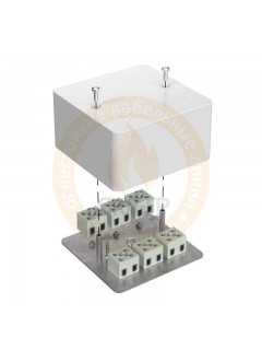 Коробка огнестойкая для кабель-канала 40-0460-FR6.0-4-П Е15-Е120 с термопредохранителем 85х85х45 Промрукав 40-0460-FR6.0-4-П
