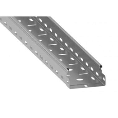 Лоток листовой перфорированный 100х50 L3000 сталь 0.8мм нерж. ASD-electric STP.1005.3008.INOX