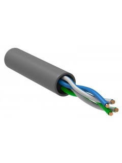 Кабель связи витая пара U/UTP 5E 24AWG 2PR PVC 1м сер. РФ (уп.305м) GENERICA BC1-C5E02-111-305-R-G