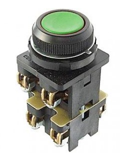 Выключатель кнопочный КЕ-012 У3 исп.2 3з+1р цилиндр IP40 10А 660В зел. Электротехник ET010382