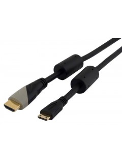Кабель аудио-видео HDMI (m)/Mini HDMI (m) 2м. феррит.кольца черн. 557184