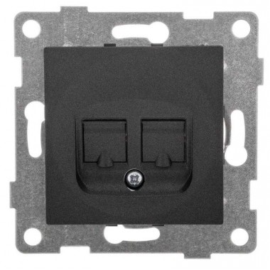 Розетка телефонная 2-м СП Ugra RJ12 механизм графит GUSI С11Т2-010