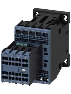 Контактор вспомогательный 7NO+1НЗ DC 24В со встроенным диодом типоразмер S00 пружинные клеммы заменяемый блок доп. контактов Siemens 3RH23712FB40