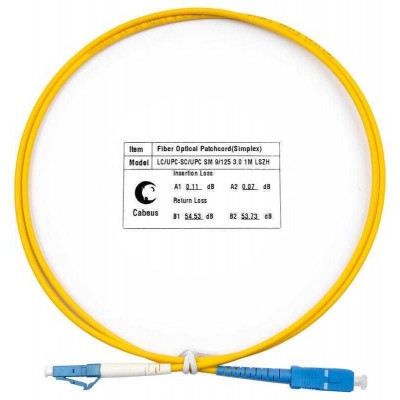 Шнур оптический FOP(s)-9-LC-SC-1m simplex LC-SC 9/125 sm 1м LSZH Cabeus 7377c