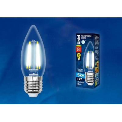 Лампа светодиодная LED-C35-13W/4000K/E27 /CL PLS02WH Sky 13Вт прозрачная 4000К нейтр. бел. (упак. картон) Uniel UL-00005902