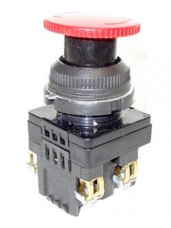 Выключатель кнопочный КЕ-141 У2 исп.4 1з гриб с фиксацией IP54 10А 660В красн. Электротехник ET529345