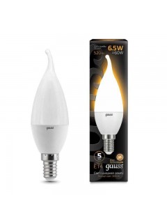 Лампа светодиодная Black 6.5Вт свеча на ветру 3000К тепл. бел. E14 520лм GAUSS 104101107